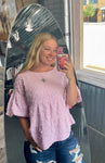 Flutter Sleeve Swiss Dot Top