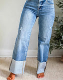 Risen High Rise Ankle Cuff Jean