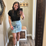 Patchwork Denim Skirt