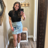 Patchwork Denim Skirt