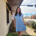 Dusty Blue T Shirt  Dress