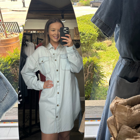 Denim Button Front Dress
