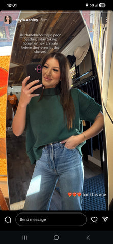 Green Crewneck Sweater Top