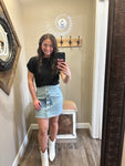 Patchwork Denim Skirt