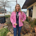 Hot Pink Studded Denim Jacket