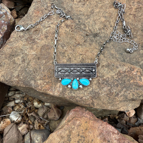 Turquoise  Bar Layering Necklace