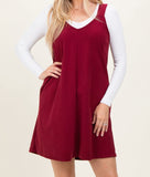 Corduroy Jumper Dress  Wine