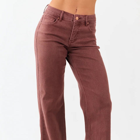 Risen Brown Wide Leg Jean