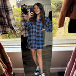Mixed Plaid Oversized Dress