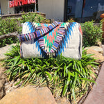Panache White Mix Multicolored Aztec Duffel Bag