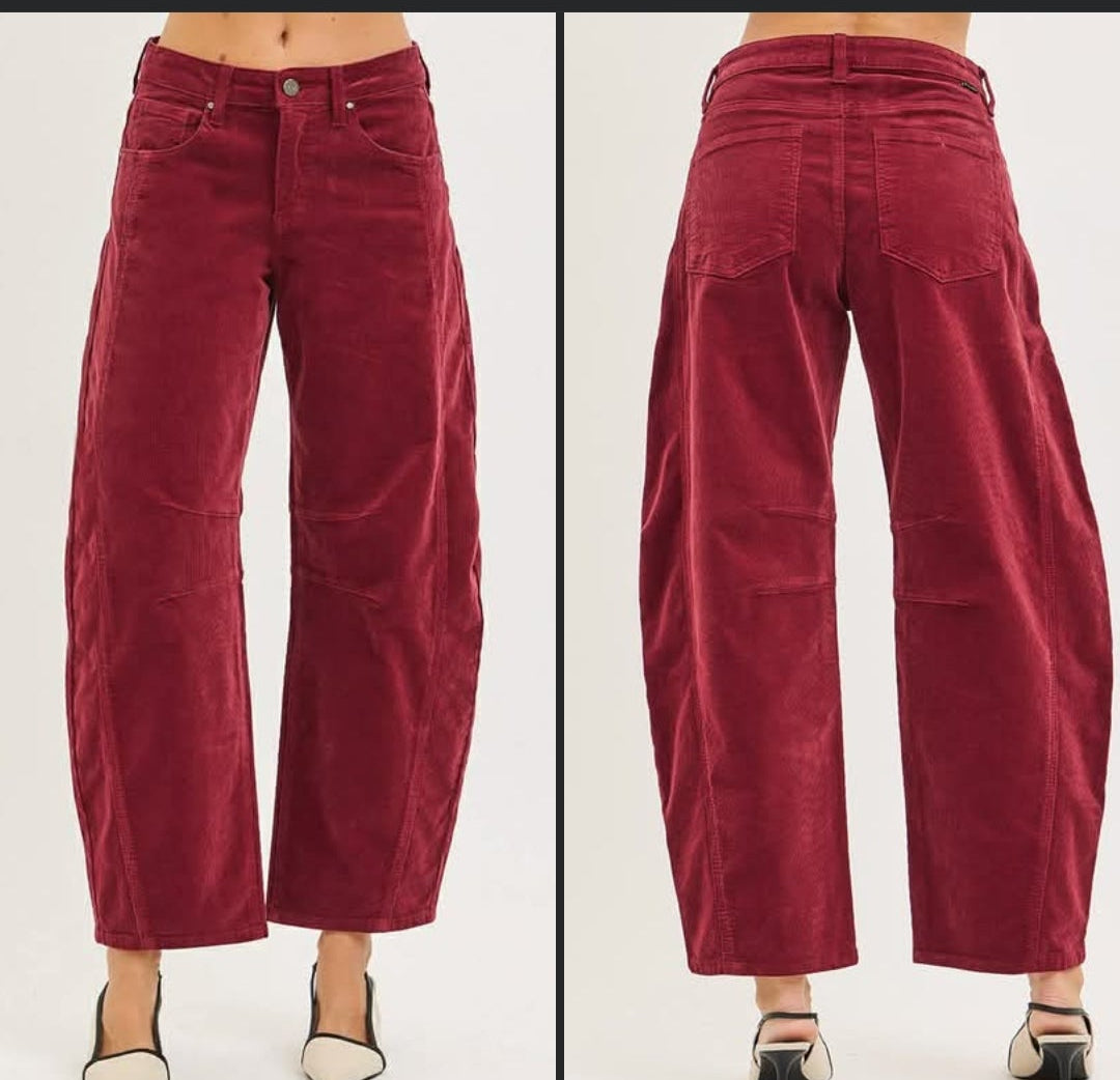 Risen Corduroy Slouchy Ankle Barrel