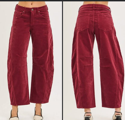 Risen Corduroy Slouchy Ankle Barrel