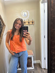 Orange Button Front Tank Top