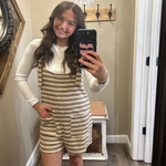 Striped  Ribbed Romper