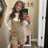 Striped  Ribbed Romper