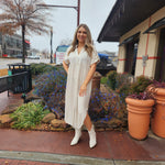 Linen Style Maxi  Dress