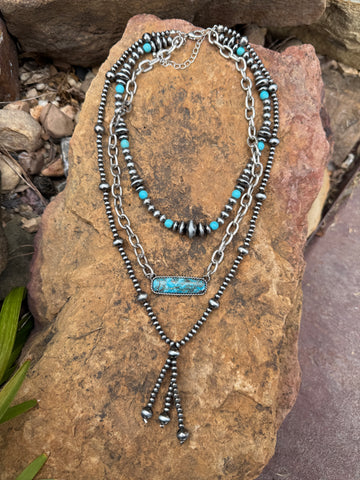 Turquoise  & Navajo Layering Necklace