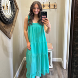 Ruffle Strap  Tiered Maxi Dress